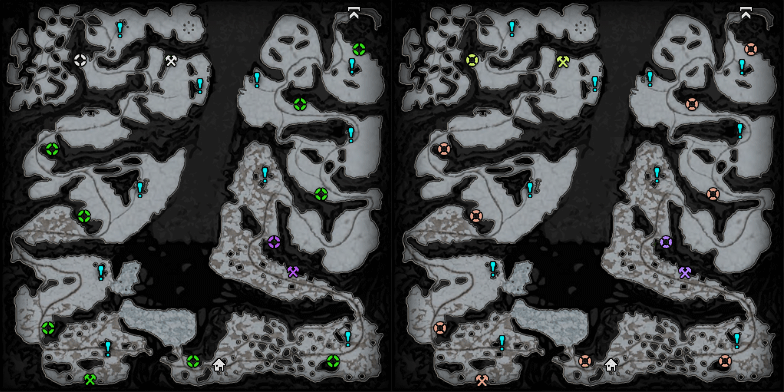Map icons with old (left) and new (right) colors